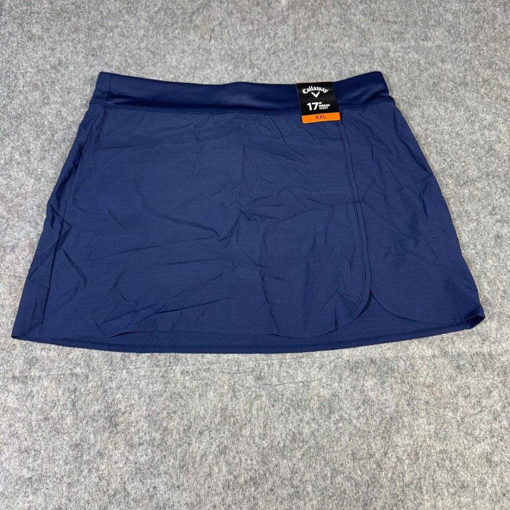 Callaway Womens Navy Blue 17 Inch Perforated Golf Skort XXL New 1750739